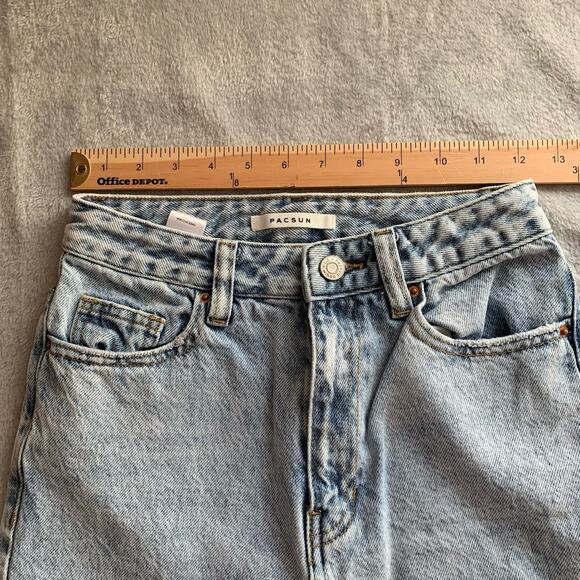 PacSun Boyfriend Jeans Light Blue Flower Graphic Sz 24 - Picture 15 of 16